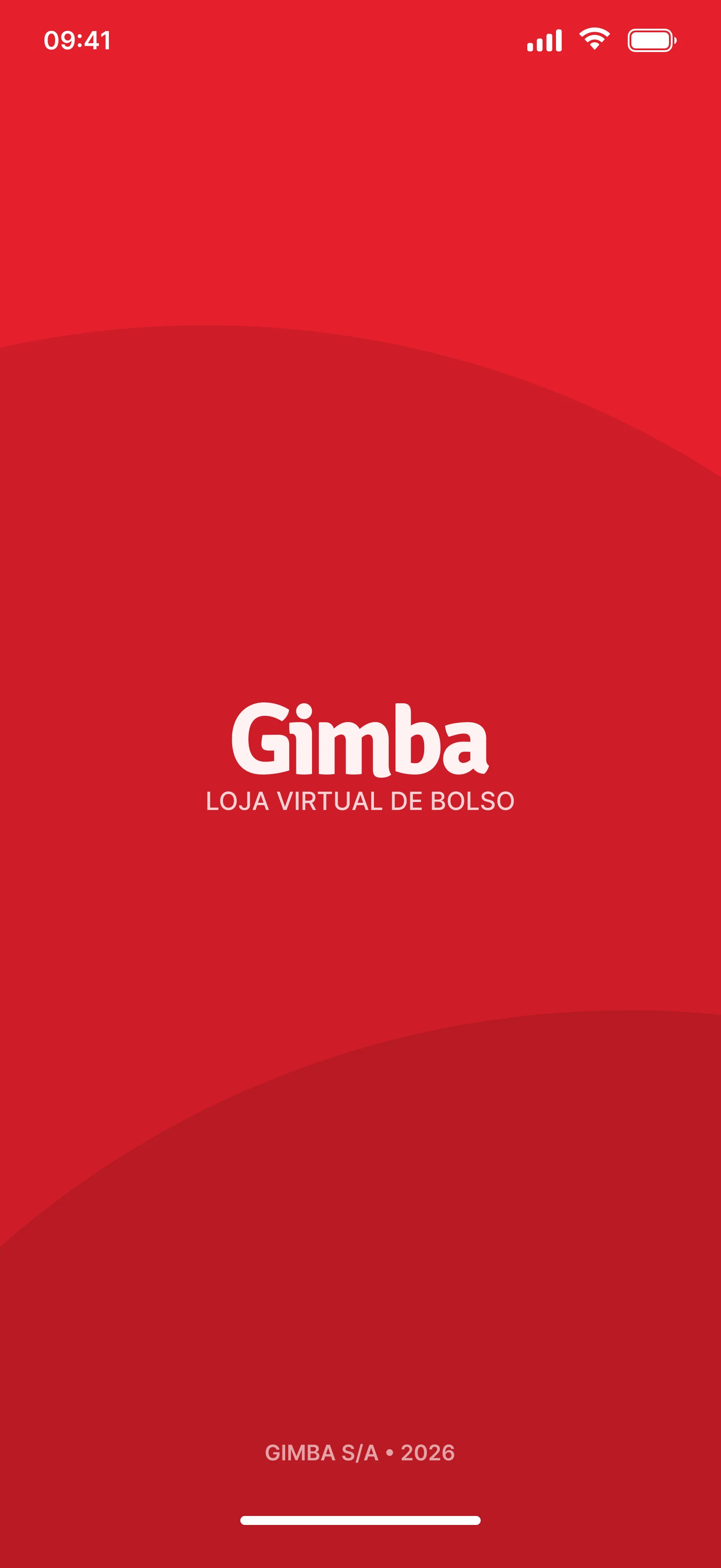 Abertura do aplicativo Gimba, loja virtual de bolso