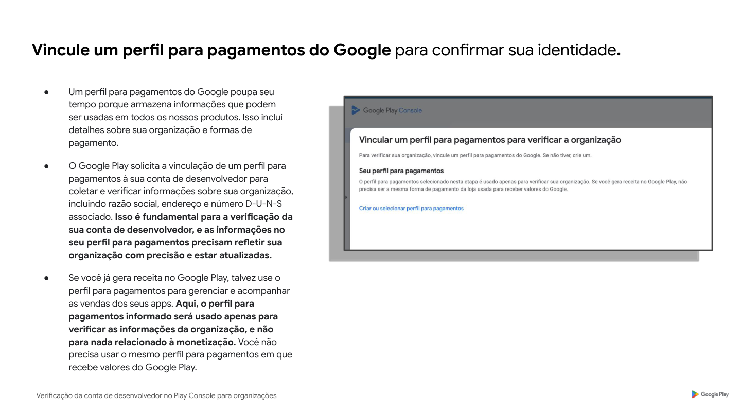 Vincular perfil para pagamentos