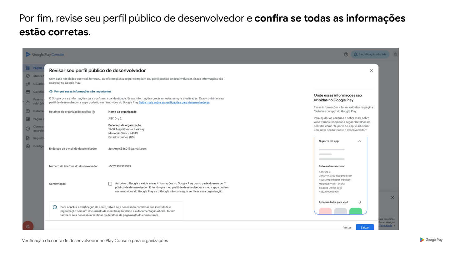 Revisão do perfil público