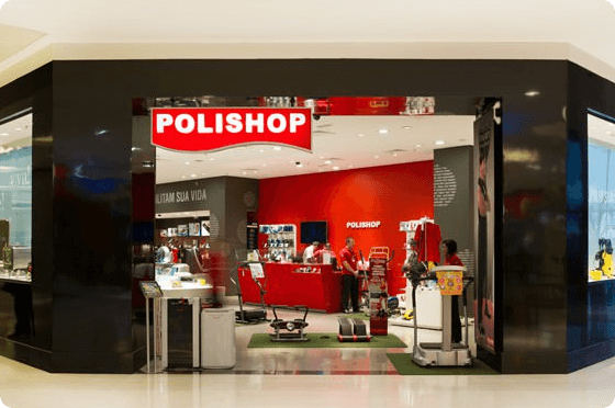 Fachada de loja da Polishop