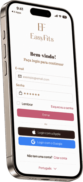 Easy Fits, tela um acesso simples para começar
