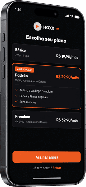 Hoxx TV, tela escolha como continuar