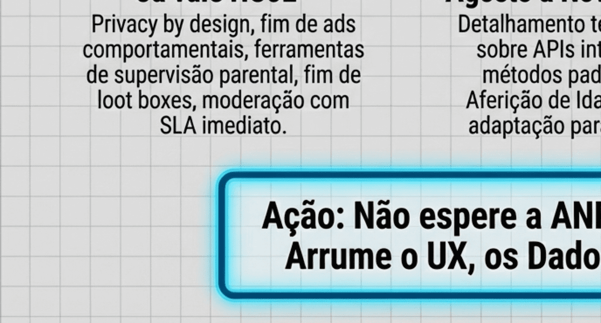 Slide resumindo que a empresa não deve esperar a ANPD para começar a adequação à Lei Felca