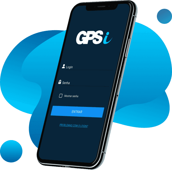 Celular com o aplicativo GPSi ao lado do depoimento do cliente