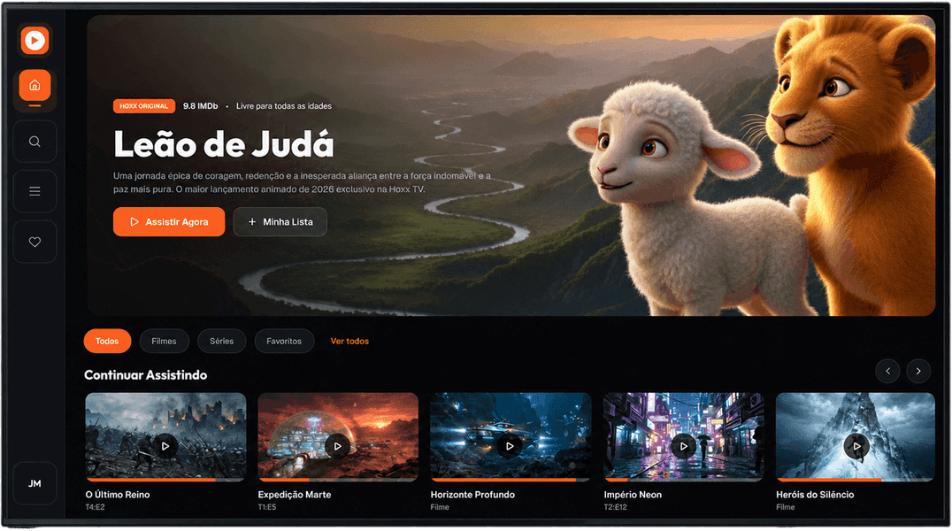 Hoxx TV na TV, tela tudo começa por aqui