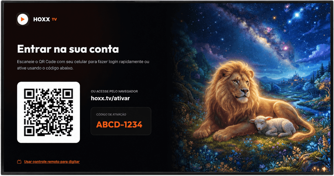Hoxx TV na TV, tela conecte a experiência à tv