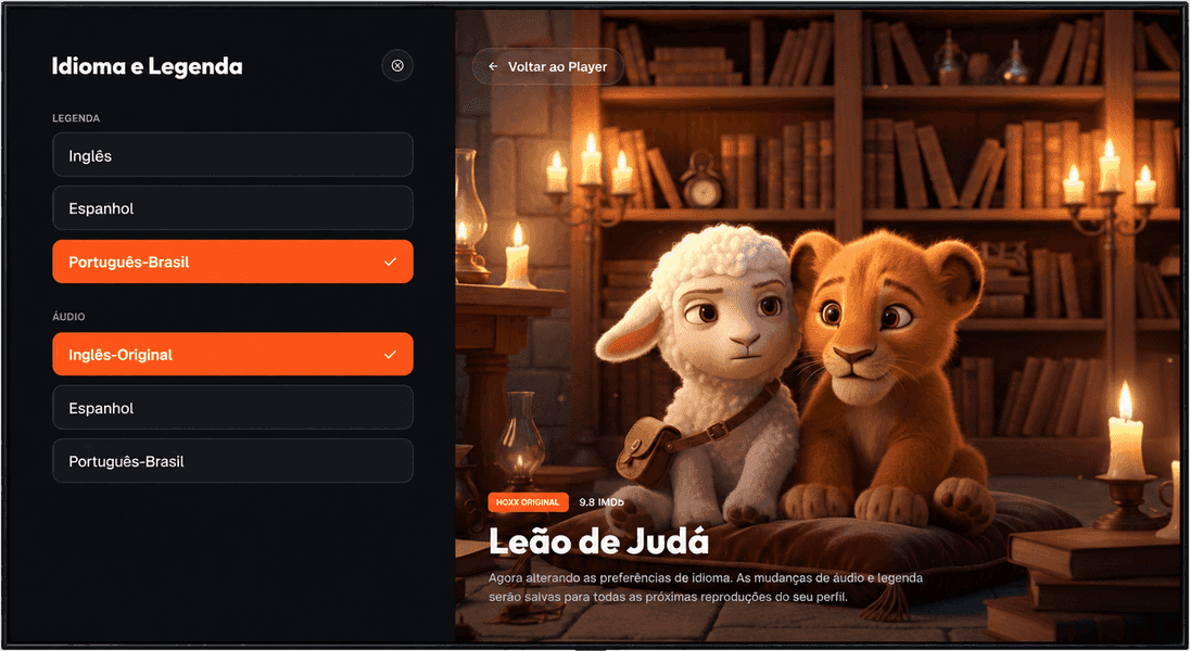 Hoxx TV na TV, tela do seu jeito de assistir