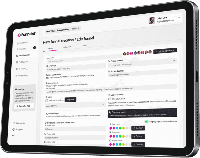 Funneler, tela controle sobre cada detalhe