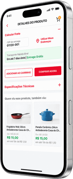 Casa & Vídeo, tela o produto em primeiro plano