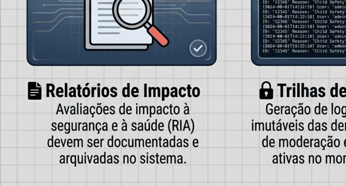 Slide sobre relatórios de impacto e trilhas de decisão para a adequação à Lei Felca