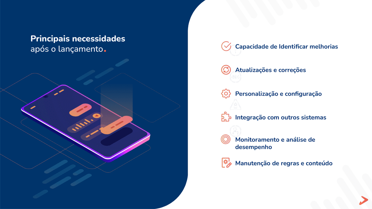 Principais necessidades após o lançamento