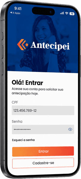 Antecipei, tela um acesso simples para começar